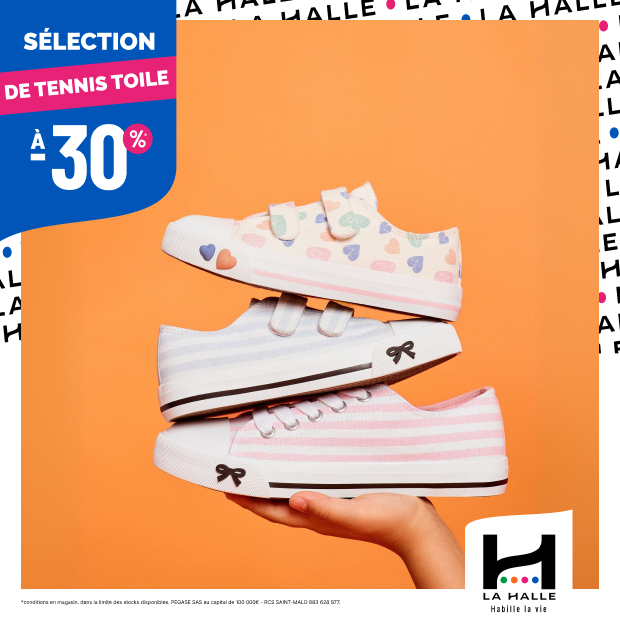 Sélection chaussures de printemps à -30%* chez La Halle du 1er au 19 avril 2026